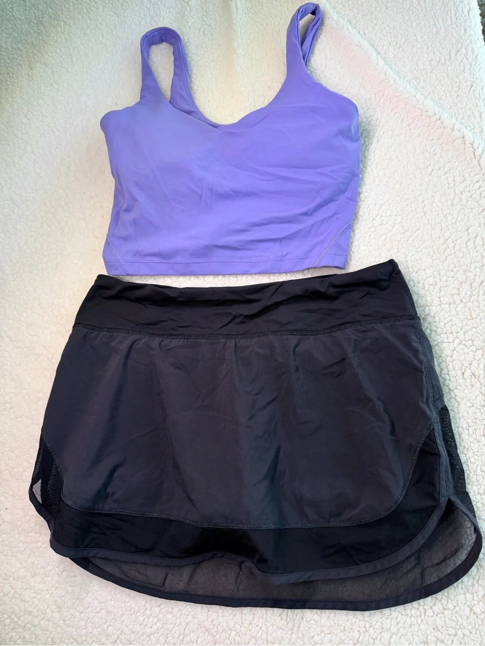 Lululemon Athletica sports skirt and top set Size 6